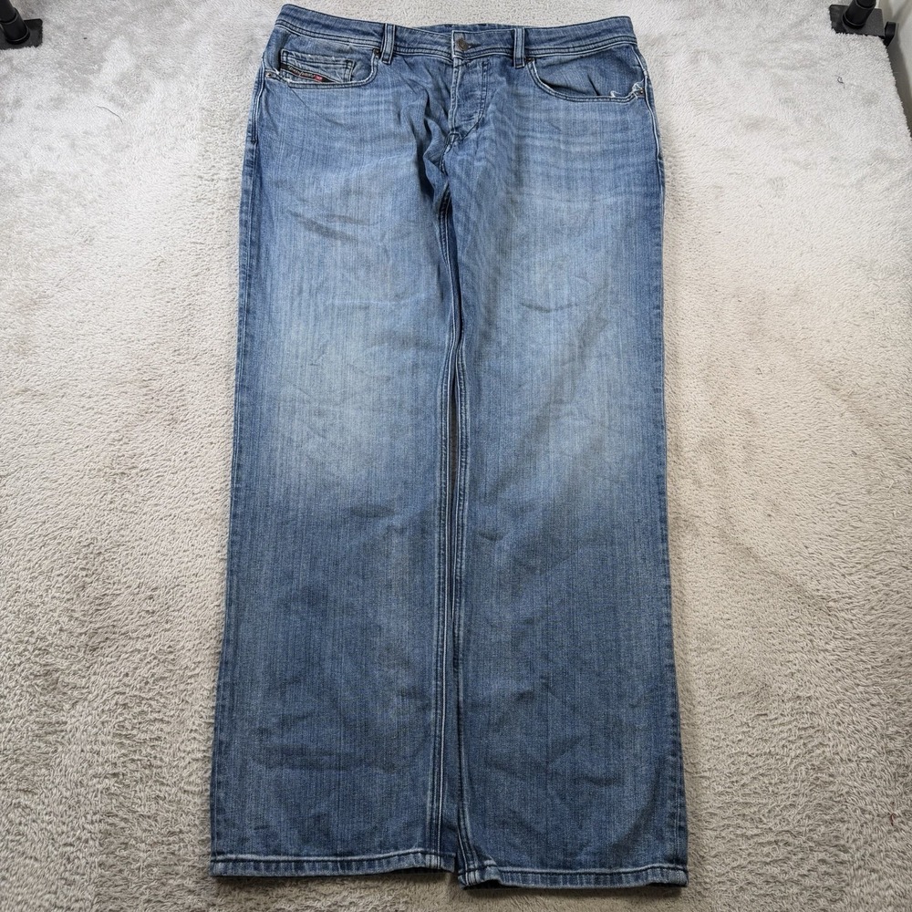 Diesel Jeans Mens 34 (Fits 36x33) Blue Safado-X Straight Leg Stretch Denim
